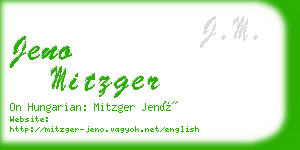 jeno mitzger business card